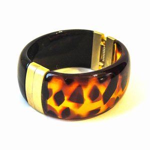 DESIGNER INSPIRED, TORTOISE  RESIN LUCITE NECKLACE, BR